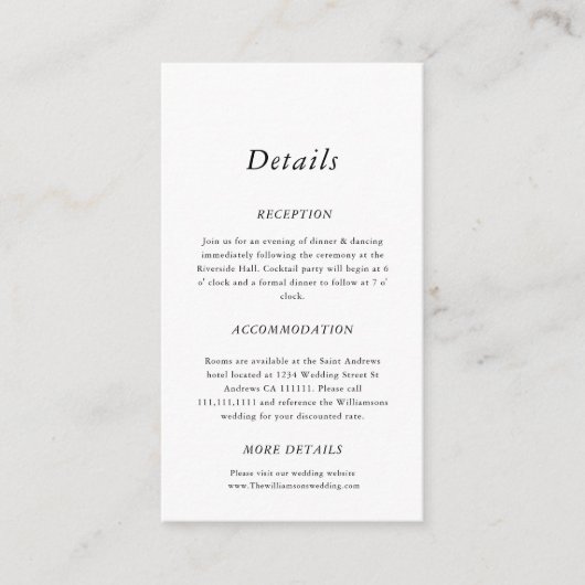 海軍クレストミニマルドの結婚詳細囲い エンクロージャーカード (正面)