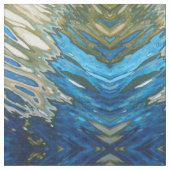 海軍コバルトのオリーブ色及びクリームのイカットのBohoの生地 ファブリック (クローズアップ)