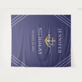 海軍ゴールドアンカー結婚式写真ブース背景 タペストリー (正面(横))