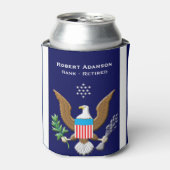 海軍サービスのエンブレムパーソナライズされた 缶クーラー (缶正面)
