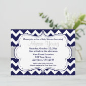 海軍シェブロンの灰色招待状 招待状 (スタンド正面)