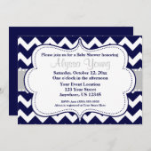 海軍シェブロンの灰色招待状 招待状 (正面/裏面)