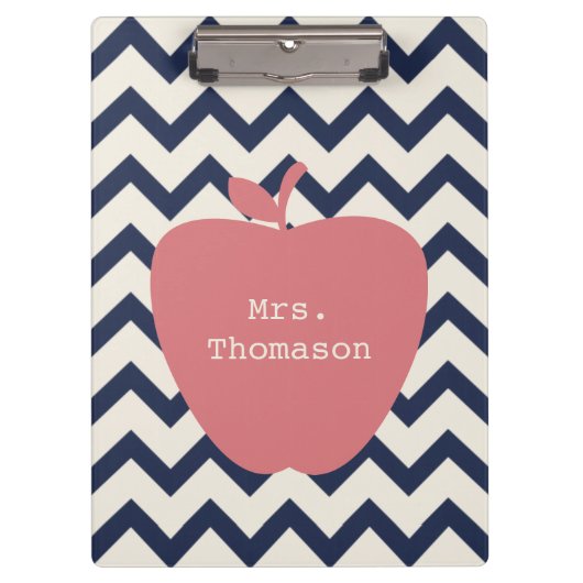 海軍シェブロン珊瑚のAppleの先生のクリップボード クリップボード (正面)