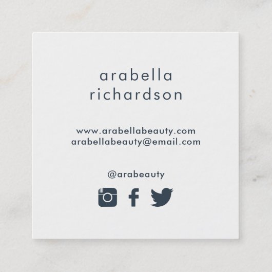 海軍シャクヤクの花柄|の会合媒体アイコン スクエア名刺 (裏面)