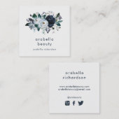 海軍シャクヤクの花柄|の会合媒体アイコン スクエア名刺 (正面/裏面)