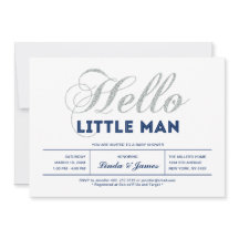 海軍シルバー |タイポグラフィモダンボーイ赤ちゃんシャワー