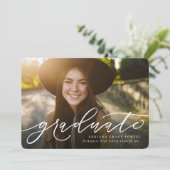 海軍シンプル写真卒業発表 案内状 (スタンド正面)