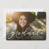 海軍シンプル写真卒業発表 案内状 (正面)