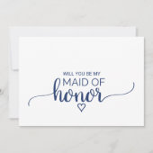 海軍シンプル書道メイド・オブ・オーナー(花嫁付き添い人)案 招待状 (正面)