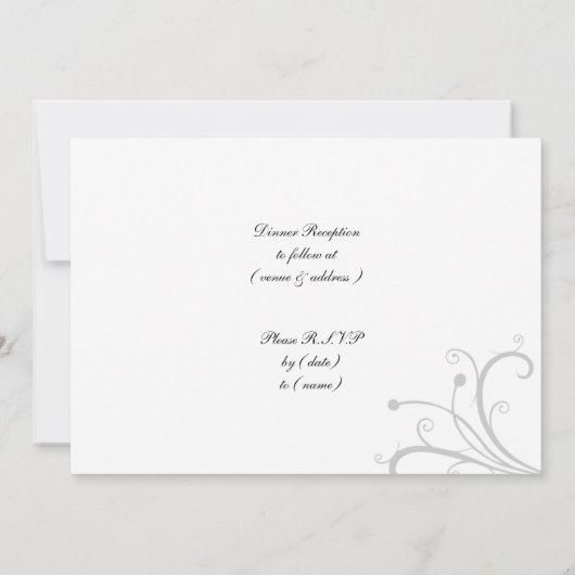 海軍スタイリッシュ結婚式招待状 招待状 (裏面)