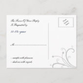 海軍スタイリッシュ結婚式 インビテーションポストカード (裏面)