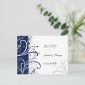 海軍スタイリッシュ結婚式 インビテーションポストカード (スタンド正面)