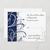 海軍スタイリッシュ結婚式 出欠カード (正面/裏面)