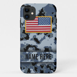 海軍スタイルのデジタルカムフラージュの箱 iPhone 11 ケース