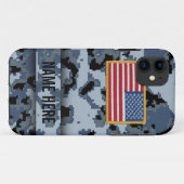 海軍スタイルのデジタルカムフラージュの箱 Case-Mate iPhoneケース (裏面(横))