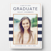 海軍ストライプ卒業写真プラーク フォトプラーク (正面)