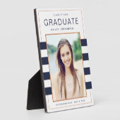 海軍ストライプ卒業写真プラーク フォトプラーク (側面)