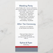 海軍ストライプ、ライフブイ航海のー、結婚式 プログラム (裏面)