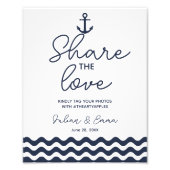 海軍ソーシャルメディ結婚アの看板ハッシュタグ フォトプリント (正面)