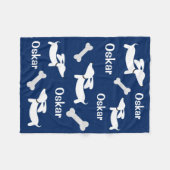 海軍ダックスフントのウインナー犬毛布 フリースブランケット (正面(横))