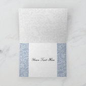 海軍ダマスク織のフェイクなリボンのdiamanteのバックルの結婚式 サンキューカード (内部)