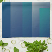 海軍ティール（緑がかった色）の灰色 キッチンタオル (折り畳み)