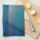 海軍ティール（緑がかった色）の灰色 キッチンタオル (四つ折り)