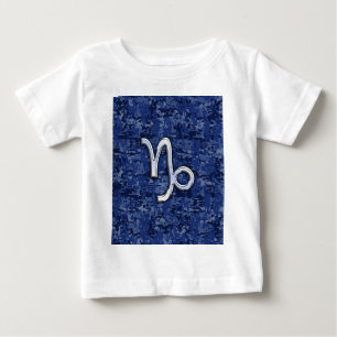 海軍デジタルカムフラージュの山羊座の(占星術の)十二宮図の印 ベビーTシャツ