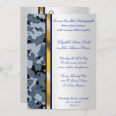 海軍デジタルカムフラージュの結婚式招待状 招待状 (正面/裏面)