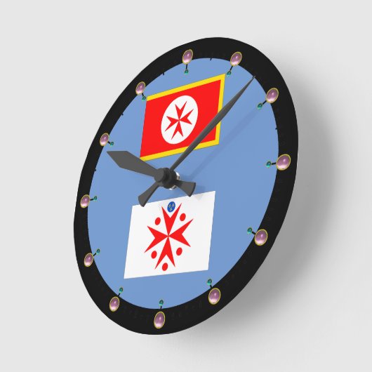 海軍トスカーナ·メディチの旗 ラウンド壁時計 (傾斜)