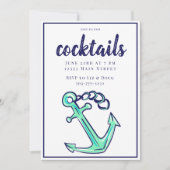 海軍ネイビーグリーンアンカーカクテルパーティー 招待状 (正面)