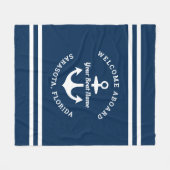 海軍ネイビー歓迎ボート名 フリースブランケット (正面(横))