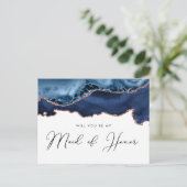 海軍バラの金ゴールド戦は私のメイド・オブ・オーナー（花嫁付き添い人） インビテーションポストカード (スタンド正面)