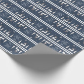 海軍バラ金ゴールドの夜のトナカイ ラッピングペーパー (角)