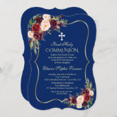 海軍バ王室のルガンディフローラ金ゴールド第一聖餐会 招待状 (正面/裏面)