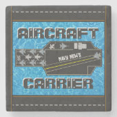 海軍パーソナライズされた現空母 ストーンコースター (正面)