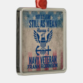 海軍パーソナライズされた退役軍人動揺して米国国旗 メタルオーナメント (右)