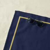 海軍パーソナライズされた金ゴールド愛ハート ビーチタオル (インサイチュ)