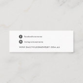 海軍ヒマワリ秋スタッドイヤリング表示カード スキニー名刺 (裏面)