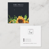 海軍ヒマワリ秋スタッドイヤリング表示カード スクエア名刺 (正面/裏面)