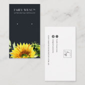 海軍ヒマワリ秋秋スタッドイヤリングディスプレイ 名刺 (正面/裏面)