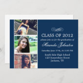 海軍ファンシーのフォトストリップ卒業発表 招待状 (正面/裏面)