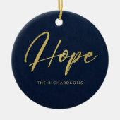 海軍フォーマル金ゴールドフェイクミニマル希望 セラミックオーナメント (正面)