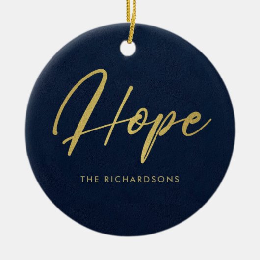 海軍フォーマル金ゴールドフェイクミニマル希望 セラミックオーナメント (正面)