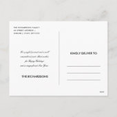 海軍フォーマル金ゴールド書ミニマル恵み シーズンポストカード (裏面)