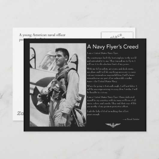 海軍フライヤーの信条 ポストカード (正面/裏面)
