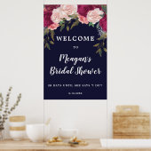 海軍フローラブライダルシャワー歓迎サイン ポスター (キッチン)