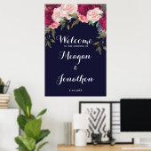 海軍フローラ結婚の歓迎サイン ポスター (ホームオフィス)