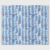 海軍ブラシの打撃の水彩画のダッシュパターン| ラッピングペーパー (フラット)