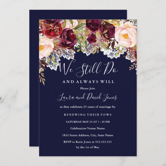 海軍ブルゴーニュ結婚フローラの発願 招待状 (正面/裏面)